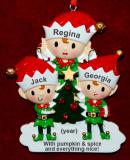 3 Grandkids Ornament Elf Magic with Optional Dogs, Cats, or Other Pets Personalized by RussellRhodes.com
