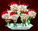 6 Grandkids Ornament Elf Magic with Optional Dogs, Cats, or Other Pets Personalized by RussellRhodes.com