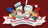 Family Christmas Ornament Warm Woolens for 4 Personalized by RussellRhodes.com