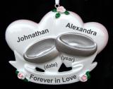 Wedding Christmas Ornament Two Hearts as One Personalized by RussellRhodes.com