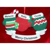 Grandparents Christmas Ornament Warm Mittens 3 Grandkids Personalized by RussellRhodes.com