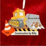 Can We Build It! Construction Christmas Ornament Personalized by RussellRhodes.com