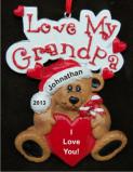 I Heart my Grandpa Christmas Ornament Personalized by Russell Rhodes