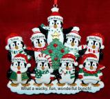 Family Christmas Ornament Winter Penguins for 9 Personalized by RussellRhodes.com