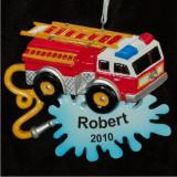 Fireman Firetruck Christmas Ornament Personalized by Russell Rhodes