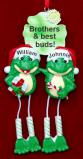 Brothers Christmas Ornament Frogs are Fun! Personalized by RussellRhodes.com