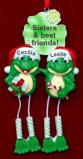Sisters Christmas Ornament Frogs are Fun! Personalized by RussellRhodes.com