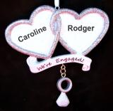 Engaged Christmas Ornament Two Hearts Become One Personalized by RussellRhodes.com