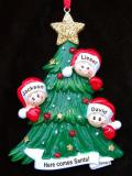Family Christmas Ornament Looking for Santa Our 3 Kids Personalized by RussellRhodes.com