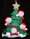 Family Christmas Ornament Looking for Santa Our 4 Kids Personalized by RussellRhodes.com