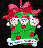 Grandparents Christmas Ornament Greatest Gift 3 Grandkids Personalized by RussellRhodes.com