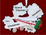 Into the Skies Christmas Vacation Airplane Christmas Ornament Personalized by Russell Rhodes