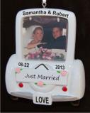 Wedding Car Frame Christmas Ornament Personalized by Russell Rhodes