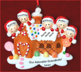 Gingerbread & Candy: Our 5 Grandchildren Christmas Ornament Personalized by RussellRhodes.com