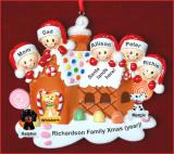 Family Christmas Ornament Gingerbread House Our 5 Kids with 3 Dogs, Cats, Pets Custom Add-on Personalized by RussellRhodes.com