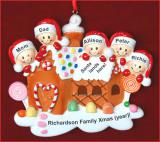 Family Christmas Ornament Gingerbread & Candy for 5 Personalized by RussellRhodes.com