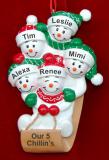 Family Christmas Ornament Sledding Fun Our 5 Kids Personalized by RussellRhodes.com