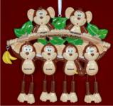 Grandparents with Our 4 Little Monkeys Christmas Ornament Personalized by Russell Rhodes