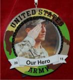 Army Photo Frame Camo with Easel Christmas Ornament Personalized by RussellRhodes.com