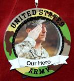 Army Christmas Ornament Photo Frame Personalized by RussellRhodes.com