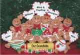 One or Both Grandparents with Their 6 Grandkids Tabletop Christmas Decoration Personalized by Russell Rhodes