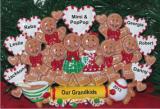 One or Both Grandparents with Their 8 Grandkids Tabletop Christmas Decoration Personalized by Russell Rhodes