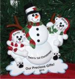 Twins' First Christmas Tabletop Decoration Personalized by Russell Rhodes