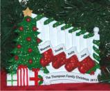 Tabletop Holiday Banister for Family of 4 Christmas Ornament Personalized by Russell Rhodes