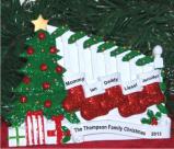 Tabletop Holiday Banister for Family of 5 Christmas Ornament Personalized by Russell Rhodes