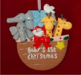 Noah's Ark Made by Hand Christmas Ornament Personalized by Russell Rhodes