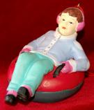 Snow Tubing Christmas Ornament Female Personalized by RussellRhodes.com