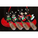 Family Christmas Ornament for 4 Canoe Fun Personalized by RussellRhodes.com
