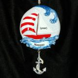 Sailing Christmas Ornament On the Open Water Personalized by RussellRhodes.com
