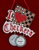 I love Checkers Christmas Ornament Personalized by RussellRhodes.com