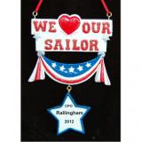 We Love Our Sailor Christmas Ornament Personalized by Russell Rhodes