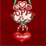 I love Poppy Christmas Ornament Personalized by Russell Rhodes