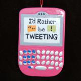 Tweeting Christmas Ornament Pink Personalized by RussellRhodes.com
