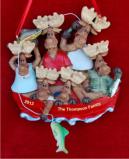 Boating: Moose Family of 6 Christmas Ornament Personalized by Russell Rhodes