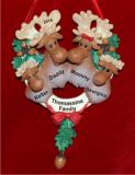Happy Moose Family of 4 Christmas Ornament Personalized by Russell Rhodes