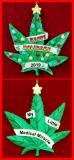 Cannibis Leaf Christmas Ornament Personalized by Russell Rhodes