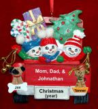 Family Christmas Ornament We Got the Tree! for 3 with 2 Dogs, Cats, Pets Custom Add-ons Personalized by RussellRhodes.com
