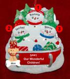 Family Christmas Ornament Sledding Fun Just the 3 Kids with Dogs, Cats, Pets Custom Add-ons Personalized by RussellRhodes.com