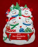 Family Christmas Ornament Sledding Fun Just the 4 Kids Personalized by RussellRhodes.com