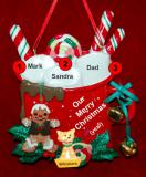 Single Dad Christmas Ornament Cocoa in the Morning 2 Children with Dogs, Cats, Pets Custom Add-ons Personalized by RussellRhodes.com