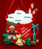 Single Mom Christmas Ornament Cocoa in the Morning 3 Children with Dogs, Cats, Pets Custom Add-ons Personalized by RussellRhodes.com