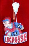 Lacrosse Male Christmas Ornament Personalized by Russell Rhodes