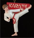Moves Like Lightning Karate Boy Christmas Ornament Personalized by Russell Rhodes