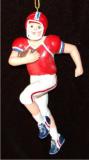 Male Football Player with Team Name Christmas Ornament Personalized by Russell Rhodes