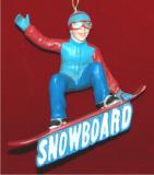 Super Skilled Snowboarding Boy 3D Christmas Ornament Personalized by Russell Rhodes