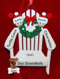 Grandparents Christmas Ornament 2 Grandkids Relaxing in the Vacation Sun with Dogs, Cats, Pets Custom Add-ons Personalized by RussellRhodes.com